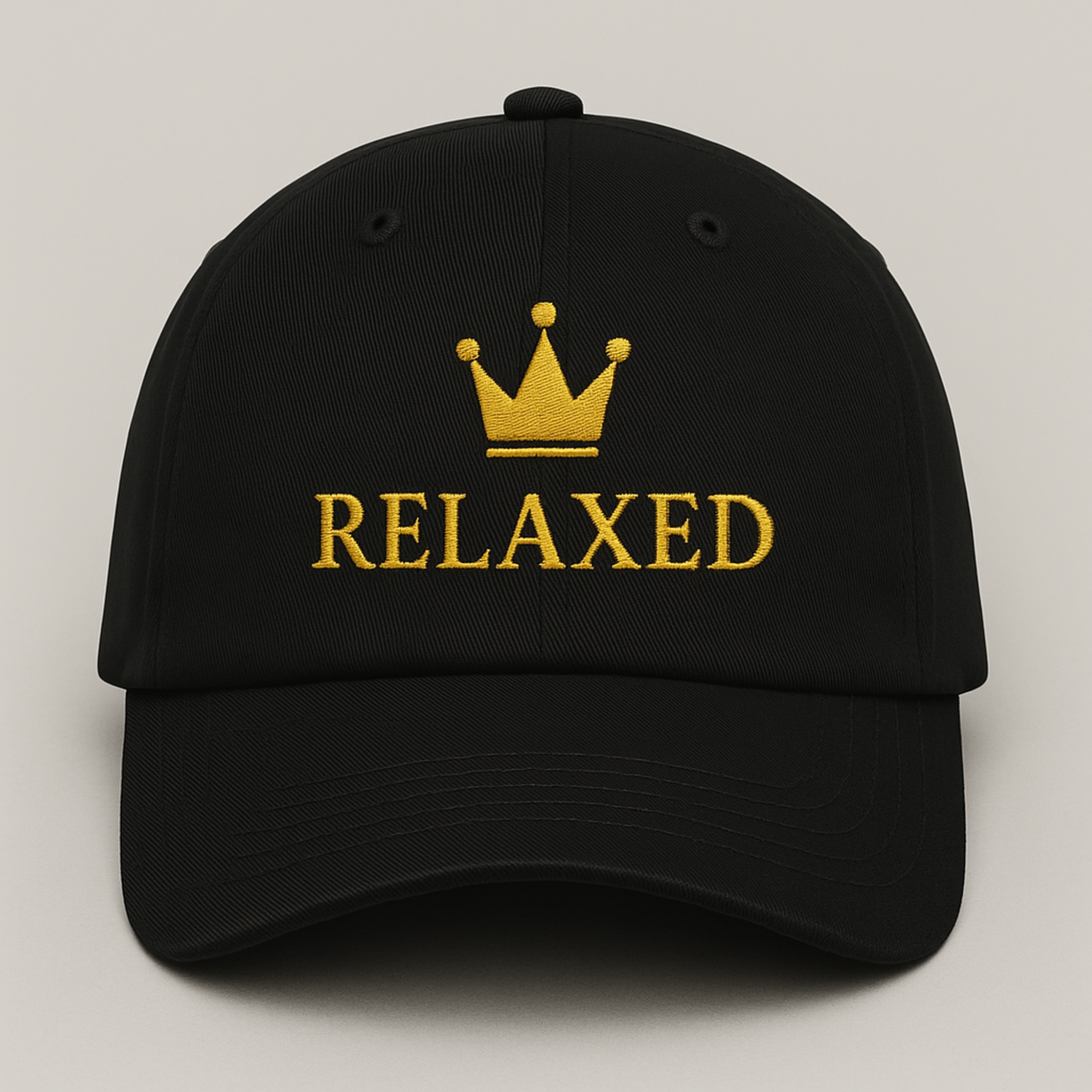Relaxed Embroidered Hat – Crown Icon Dad Cap, Luxury-Inspired Streetwear, Chill Vibes Baseball Hat, Soft Life Gift for Him